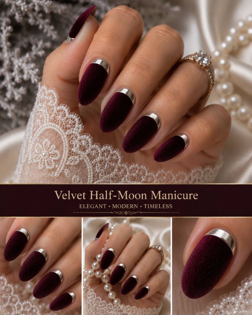 Velvet Half-Moon Manicure 