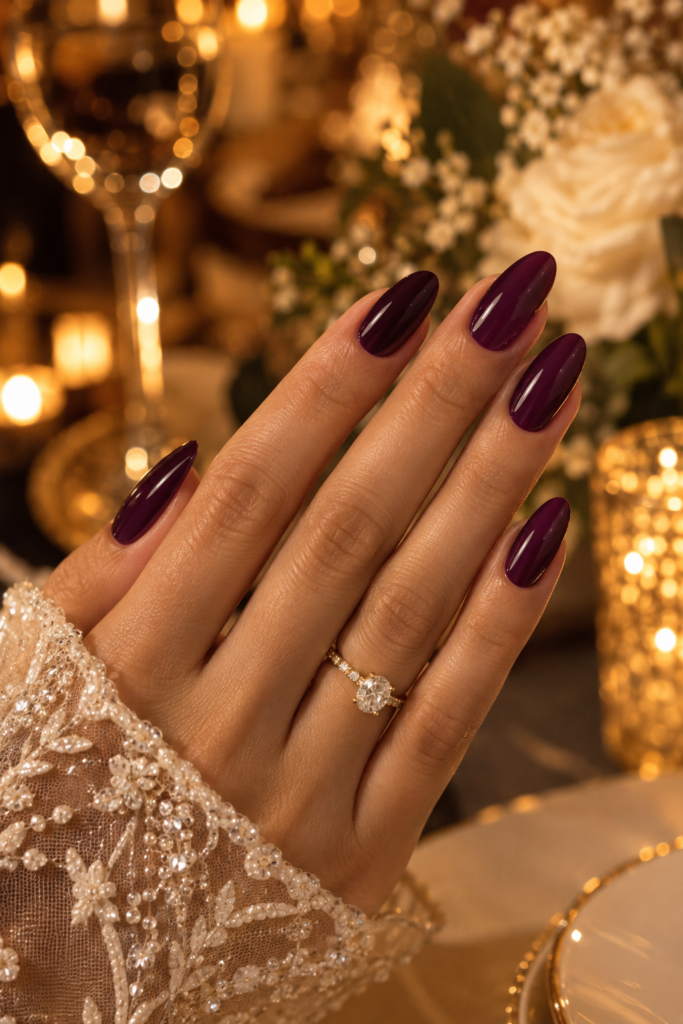 Glamorous Plum Nails