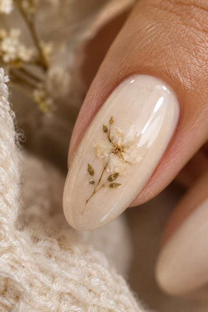 Ivory with a Pressed-Flower Detail