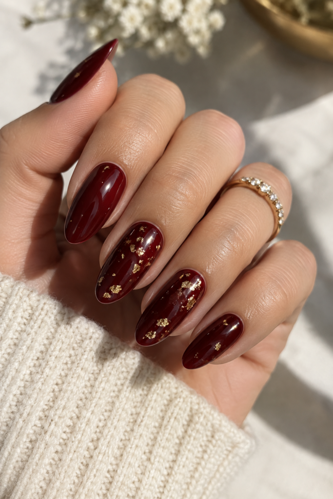 Burgundy Foil Fleck