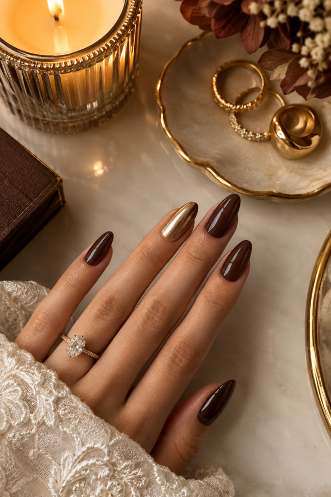 Chocolate Brown + Gold Chrome