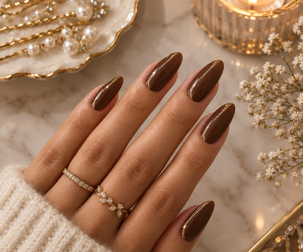 Brown with a Thin Gold Line