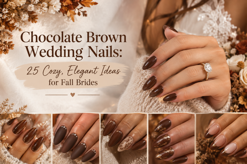 Chocolate Brown Wedding Nails: 25 Cozy, Elegant Ideas for Fall Brides
