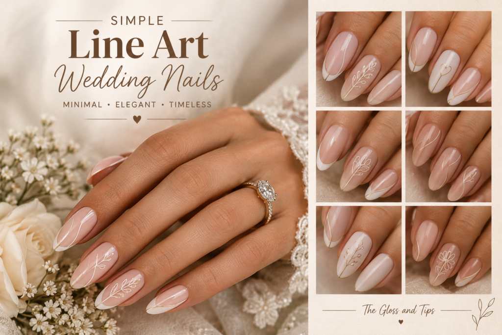 Simple Line Art Wedding Nails: 15 Minimalist Bridal Nail Ideas You'll Actually Want to Copy