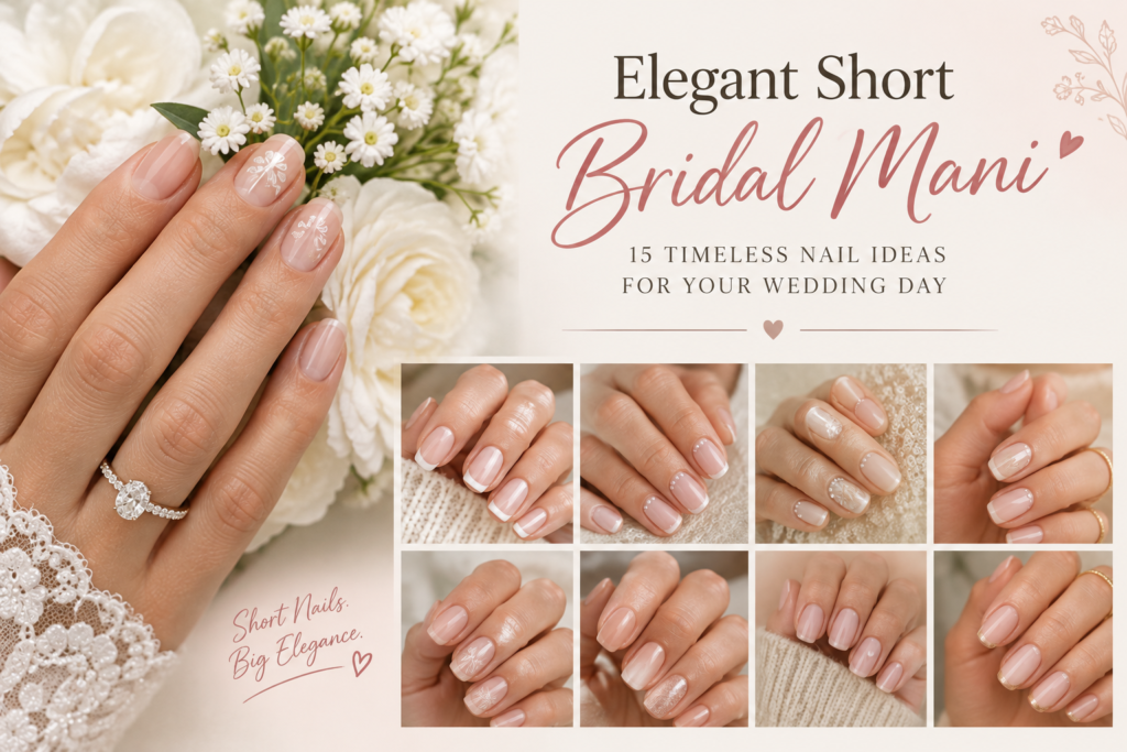 Elegant Short Bridal Mani: 15 Timeless Nail Ideas for Your Wedding Day