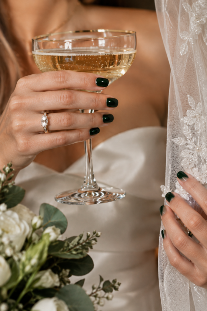 Forest Green Wedding Nails