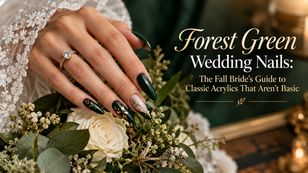 Forest Green Wedding Nails: The Fall Bride's Guide to Classic Acrylics That Aren't Basic