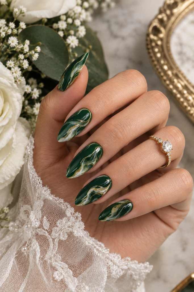 Forest Green Marble Swirl