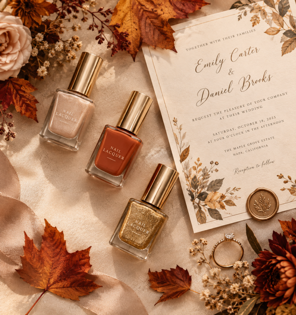 Autumn Wedding Beauty Flat Lay