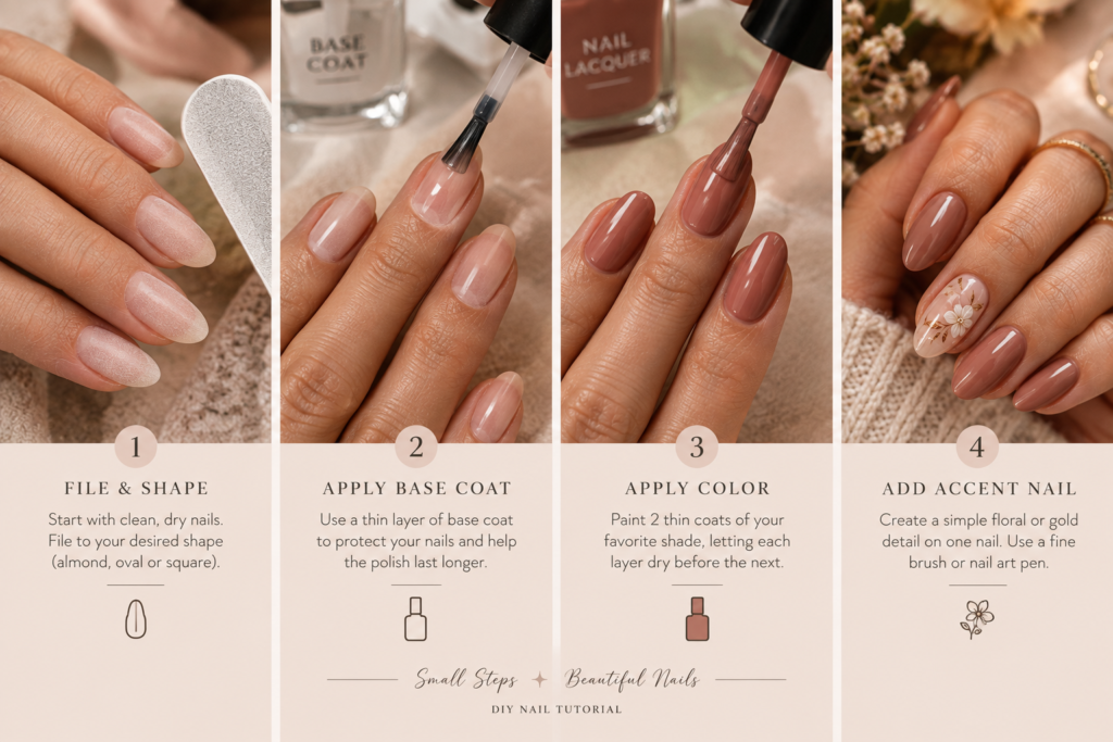 Four-Step Elegant Nail Tutorial