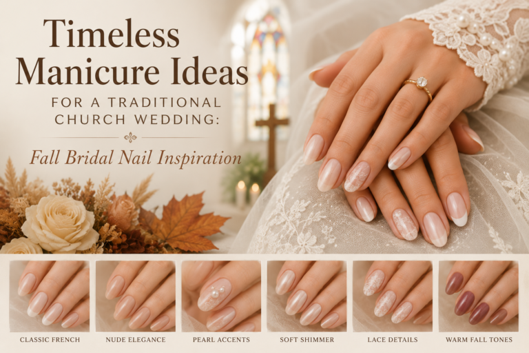 Timeless Manicure Ideas for a Traditional Church Wedding: Fall Bridal Nail Inspiration