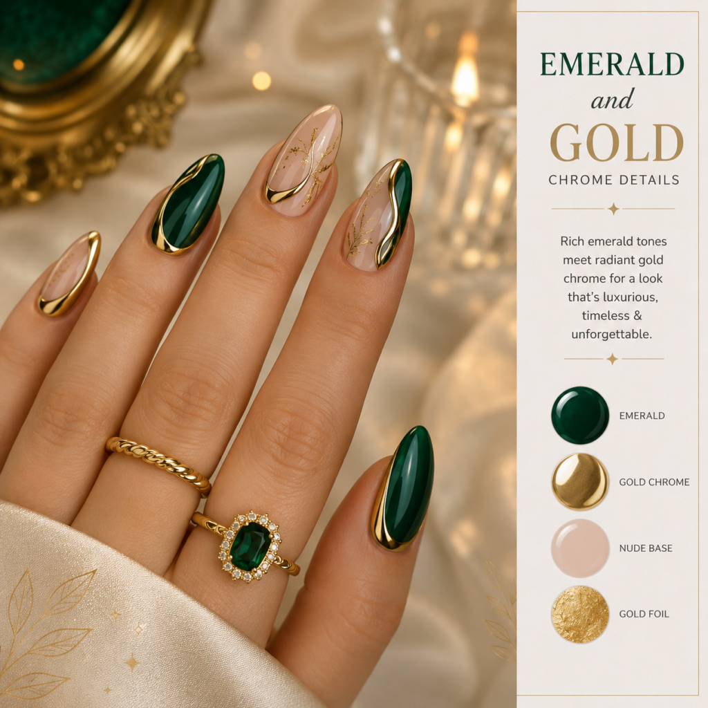 Emerald and Gold Chrome Details