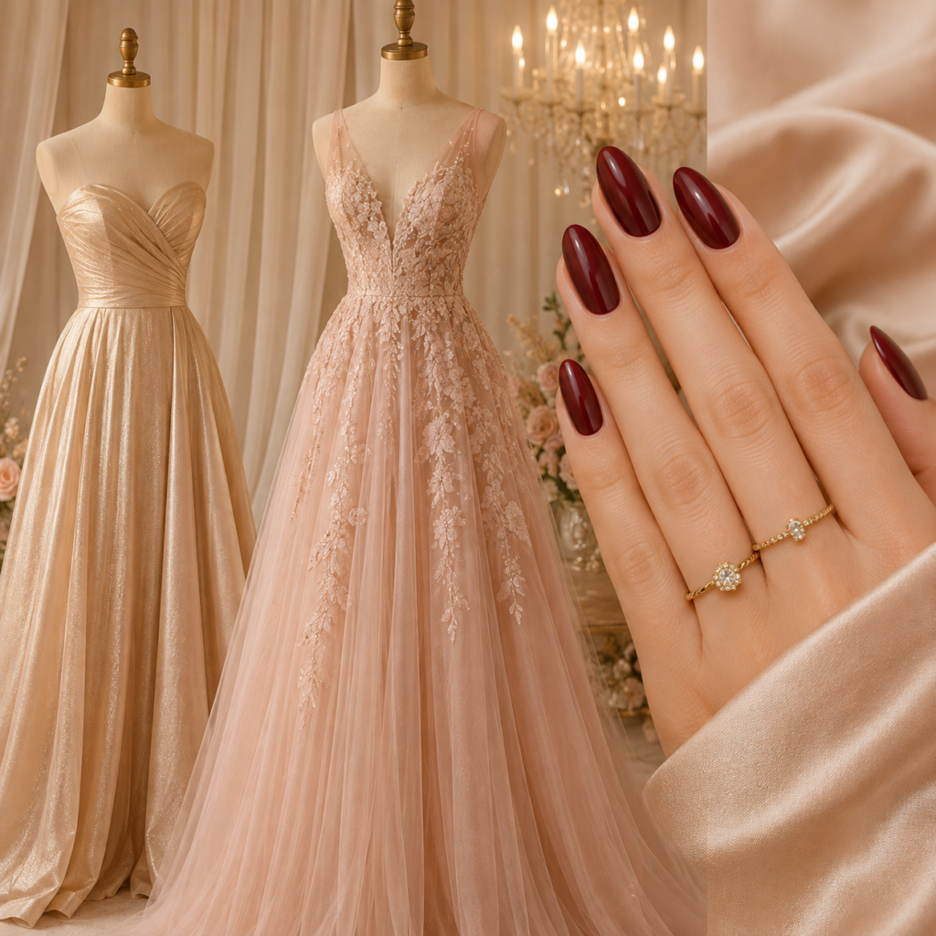 Champagne and Blush Gowns