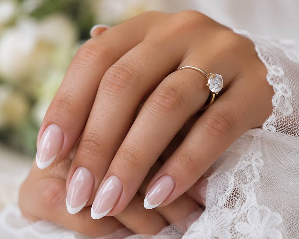Timeless bridal nails