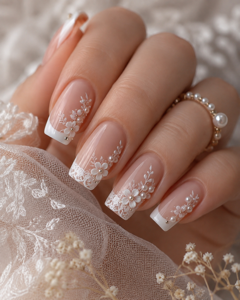 french tip wedding nails