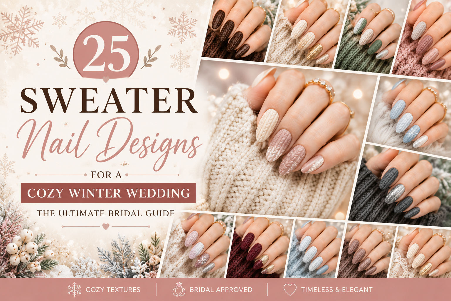 25 Sweater Nail Designs for a Cozy Winter Wedding: The Ultimate Bridal Guide