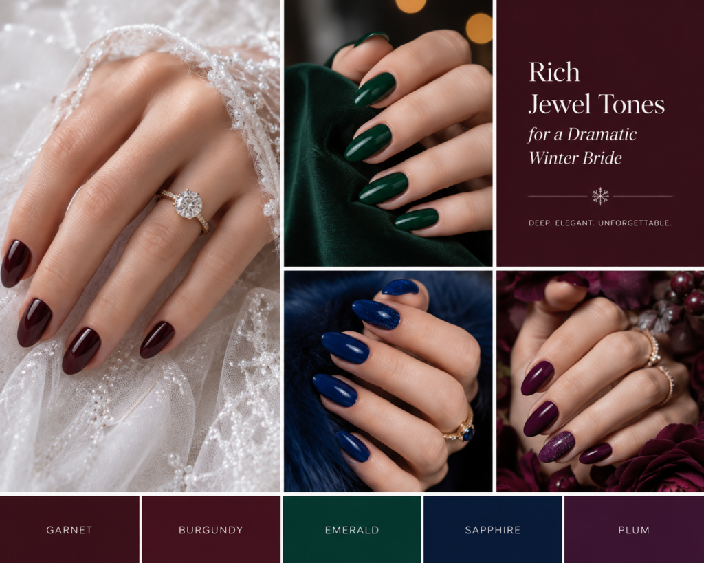 Rich Jewel Tones for a Dramatic Winter Bride