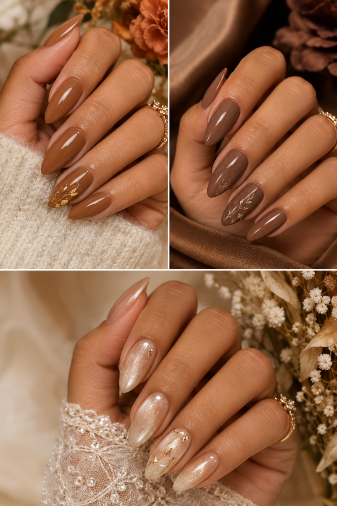 Warm Autumn Neutral Nail Art