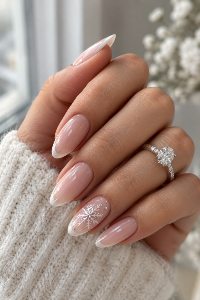  single snowflake accent nail