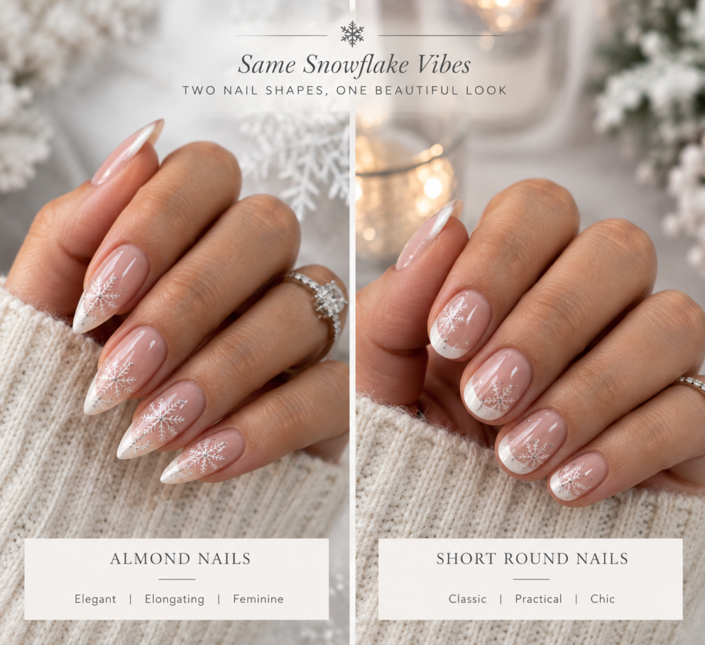 Snowflake Nail Shape Comparison