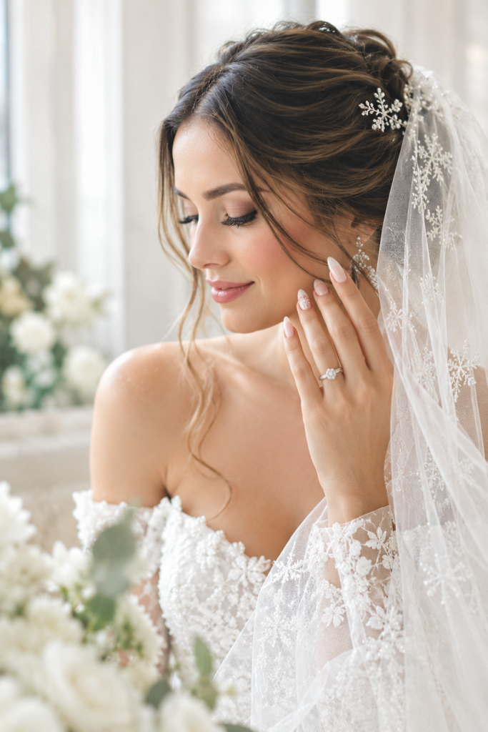 Dreamy Bride with Veil and Ring