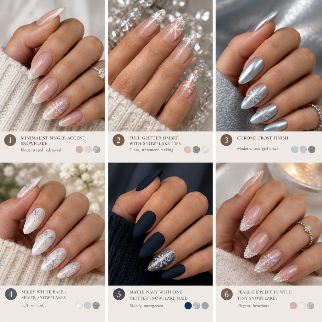 Icy Snowflake Bridal Nail Guide