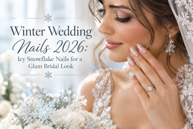 Winter Wedding Nails 2026: Icy Snowflake Nails for a Glam Bridal Look