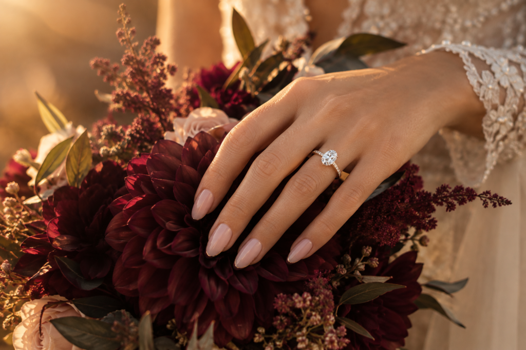 Golden-Hour Bridal Bouquet and Ring